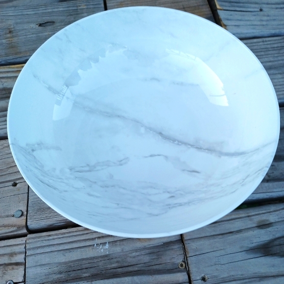 NWT BH&G 2-Melamine White Marble  Mixing /Serving  Bowls 12 in. - Picture 4 of 9